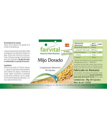 Fairvital | Golden Millet - with Pantothenic Acid & L-Cysteine - VEGAN - Highly dosed - 90 capsules - Buy Online on GoSupps.com
