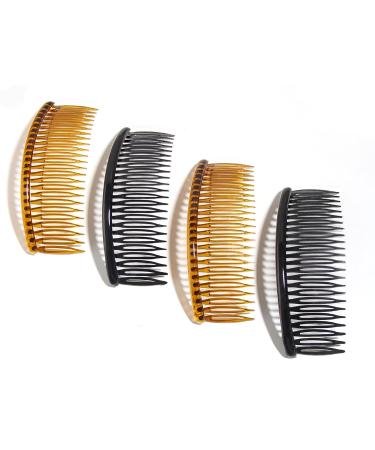 4pcs Large Plastic Hair Clips with Teeth - French Hair Comb for Women, Coffee Black Hair Accessories for Thick and Fine Hair - Buy Online on GoSupps.com