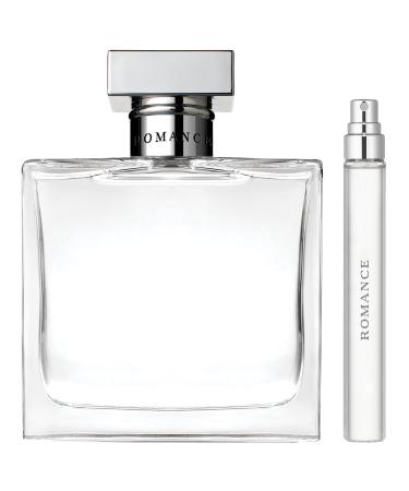 Ralph Lauren - Romance - Eau de Parfum - Women's Perfume Set - Floral & Woody - With Rose Jasmine and Berries - Medium Intensity - Bundle with Full Size 3.4 Fl Oz & Travel Size 0.34 Fl Oz