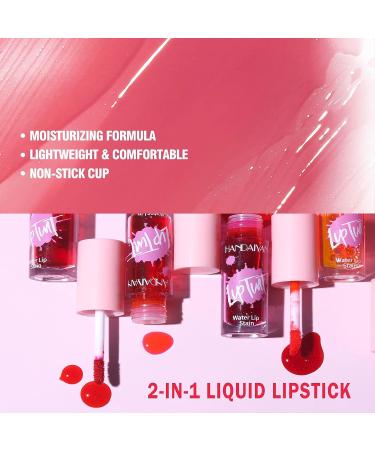 6 Colors Lip Tint Stain Set - Long-lasting Waterproof Korean Lip Tint for Hydrating Mini Liquid Lipstick & Cheek Tint - Vivid Color, Non-Sticky Formula - Buy Online on GoSupps.com