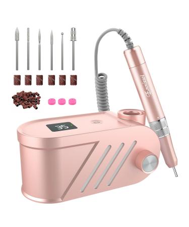 Enniewi nail miller 35000u/m of professional nail cutter for gelails and acrylic nails manicure pedicure set bit-lock design with 35 adjustable speeds and LED display rose - Buy Online on GoSupps.com