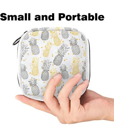 GIAPB Sanitary Napkin Storage Bag | Period Tampon Makeup Pad Pouch Yellow Grey Pineapple - 4102 - Buy Online on GoSupps.com