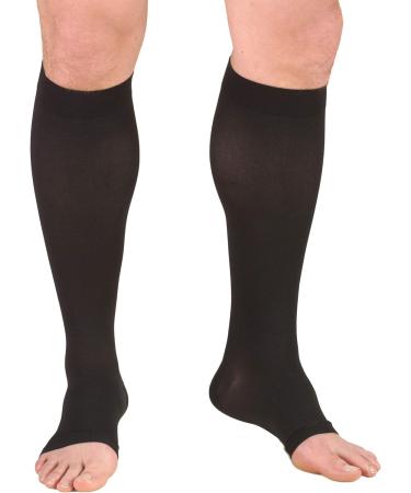 Truform 20-30 mmHg Aloe Infused Knee High Compression Stockings - Open Toe Black 2X-Large - Medical Quality for Comfort & Support - Buy Online on GoSupps.com