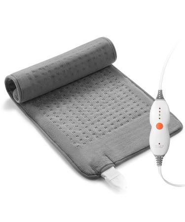 Large Heating Pad for Back Pain  Neck  Shoulder and Cramps Relief  12 x 24 Size and 4 Heat Settings with Auto Shut Off  Fast Heating & Super-Soft  Machine-Washable  for Home Use Gray