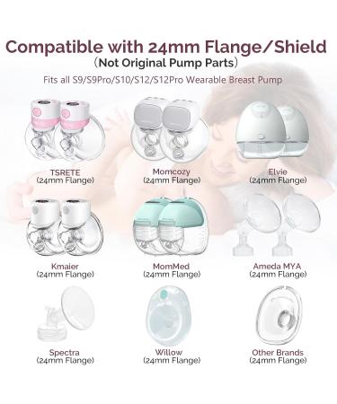 Semai 13mm Flange Inserts for Medela/Momcozy/Spectra/Elvie Breast Pumps - Pack of 4, Reduce 24mm Nipple Tunnel Size - Buy Online on GoSupps.com