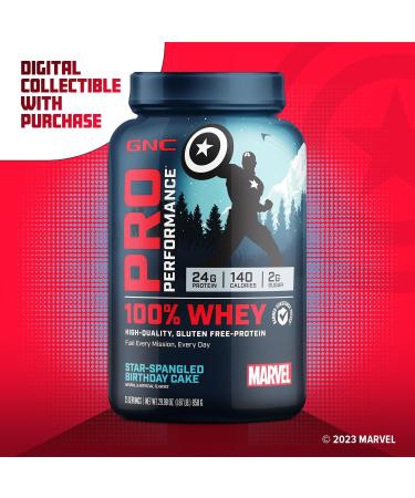 GNC Pro Performance 100% Whey - Star-Spangled Birthday Cake - 25 Servings | Buy Internationally | Best Protein Supplement - Buy Online on GoSupps.com