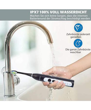 Area Electric Toothbrush - Sound Toothbrush with 4 Brush Heads Timers 3 Modes & Travel Bag - B-Black | International Shipping - Buy Online on GoSupps.com
