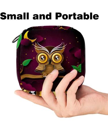 Shop Cute Owl Menstruation Pad Bag - Zippered Women's Tampon & Napkin Bag for Girls | Stylish & Practical Collection - Buy Online on GoSupps.com