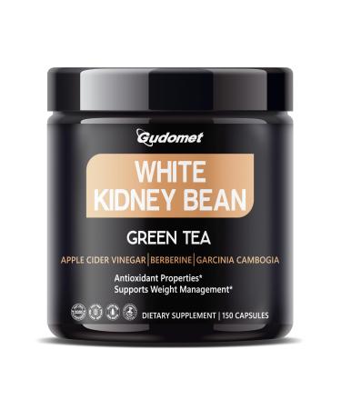 White Kidney Bean Complex with Green Tea Apple Cider Vinegar Berberine HCl Garcinia Cambogia & Black Pepper 150 Vegetarian Capsules 1-Capsule Daily 150 count (pack of 1)_