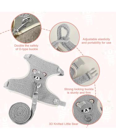 Adjustable Rabbit Leash Set - 2 Breathable Harnesses for Rabbits Hamsters & Cats - Soft & Comfortable - Available in Pink & Gray - Buy Online on GoSupps.com