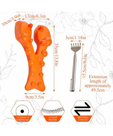 Therapy Trigger Point Massage Device for Shoulder & Neck Fatigue Relief | Relax Body & Mind | Includes Retractable Itching Scraper (Orange) - Buy Online on GoSupps.com