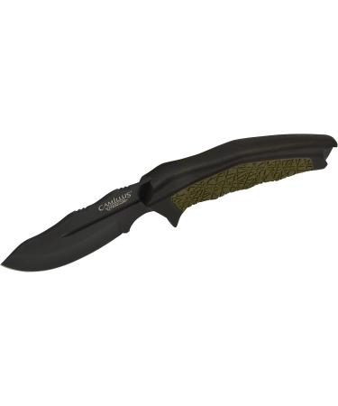 Camillus 19287 HT-8.5 Hunting Knife - 8.9cm Aus-8 Steel Blade with Ballistic Nylon Sheath | Durable GFN/TPE Handle | Black/Green | International Shipping Available - Buy Online on GoSupps.com