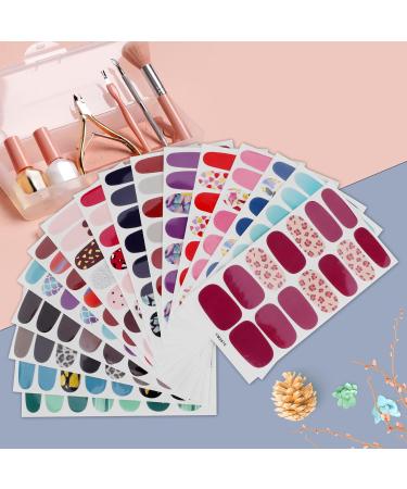 MWOOT 16 Sheets Full Wraps Nail Stickers Assorted Leopard Self Adhesive Nail Polish Stickers with Nail File Nail Art Decals Strips Manicure Kits for DIY Nail Art - Buy Online on GoSupps.com