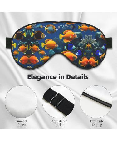 Underwater World Tropical Fish Print Sleep Eye Mask - Soft Eye Cover for Travel & Naps Unisex - Buy Online on GoSupps.com