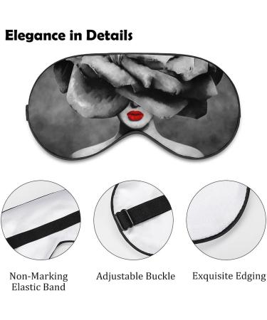LynaRei Woman Head Flower Sleeping Mask - Modern Art Blindfold for a Restful Sleep - Adjustable Strap - Style-5 - Buy Online on GoSupps.com