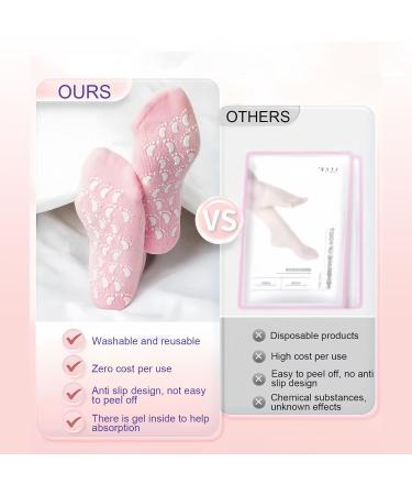 2 Pair Silicone Moisturising Socks Gel Socks for Repair Softening Reusable SPA Foot Care Socks Cracked Feet for Helps Repair Dry Cracked Skins and Softens Feet with 2 Lavender Foot Masks - Buy Online on GoSupps.com