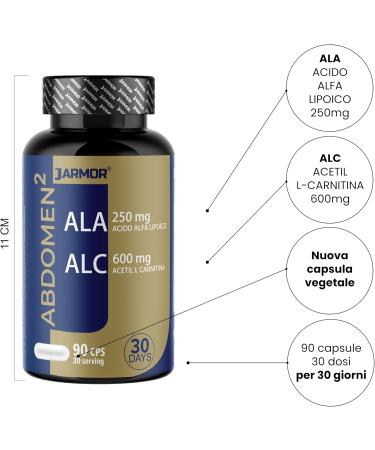 Jarmor L-Carnitine & Alpha Lipoic Acid Supplement - 90 Capsules | 600mg L-Carnitine & 250mg ALA for Weight Loss & Energy Boost | International Shipping Available - Buy Online on GoSupps.com