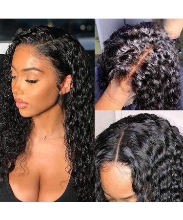 22 Inch Water Wave Lace Closure Wig | Brazilian Human Hair | Pre Plucked & HD Transparent Lace Front | 150% Density | Wet and Wavy with Baby Hair - Buy Online on GoSupps.com