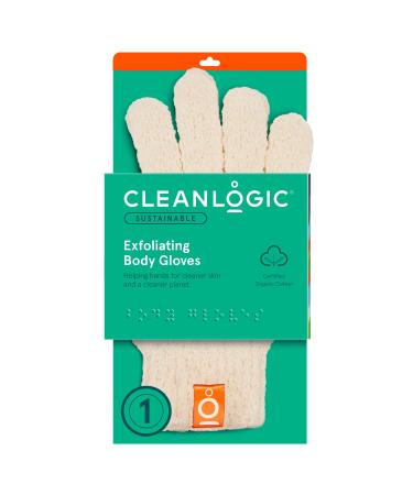 Clean Logic Exfoliating Bath & Shower Gloves, 1 Pair, 1 ea