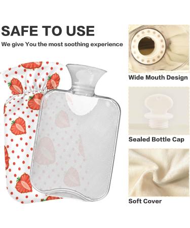 Naanle Polka Dots Heart Cherry Hot Water Bottle - 1L Transparent Heat Bottle for Pain Relief & Therapy | Bed & Hand Feet Warmer - Buy Online on GoSupps.com