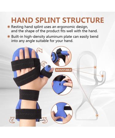 Scurnhau Resting Hand Splint - Finger Support for Stroke Recovery, Carpal Tunnel, Arthritis - Left/Right S/M - Buy Online on GoSupps.com