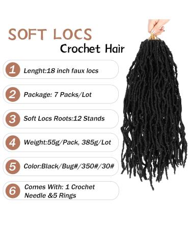 Mclisle 18 Inch Faux Locs Crochet Hair 7 Packs - Curly Butterfly Goddess Pre-looped Braids for Women in 1B Synthetic Hair (Pack of 6) - Buy Online on GoSupps.com