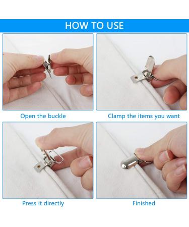 Buy 50 Metal Pacifier Clips - Durable Pacifier Chains for Babies | Nuckel Clip & Toy Holder - Silver - Buy Online on GoSupps.com