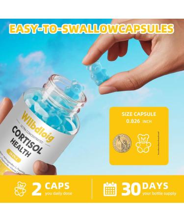 Cortisol Supplements Gummies for Women - Cortisol Manager for Stress Relief and Sleep with Magnesium, Ashwagandha, L-Theanine -Cortisol Health & Cortisol Detox for Women - 60 Vegetarian Gummies Blueberry 60 Count (Pack of 1) - Buy Online on GoSupps.com