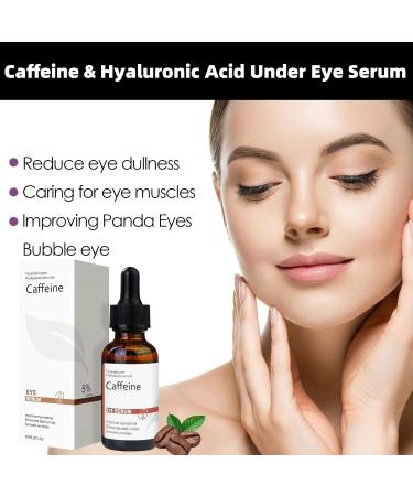 Caffeine & Hyaluronic Acid Under Eye Serum Caffeine Eye Serum Under Eye Cream for Dark Circles and Puffy Eyes Eye Serum for Dark Circles Eye Cream Anti Aging Firming Eye Cream Under Eye Treatment - Buy Online on GoSupps.com