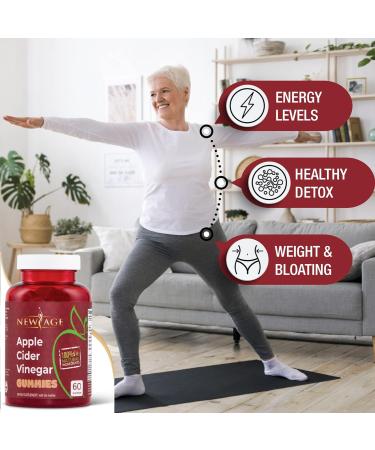NEW AGE Apple Cider Vinegar Gummies 2-Pack - 120 Count | Immunity & Detox Supplement with The Mother, Vitamin B9, B12 | Gluten-Free Vegan | Pomegranate Beetroot | 60 Count x 2 - Buy Online on GoSupps.com