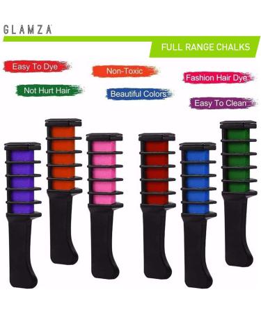 Hair Chalk GLAMZA Hair Chalk for Kids x6 Vibrant Hair Chalks for Girls Women & Children - Buy Online on GoSupps.com