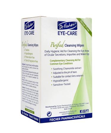Dr. Fischer Premium Hypoallergenic Eyelid Wipes - 30 Pre-Moistened Cleansing Wipes for Gentle Makeup Removal - Buy Online on GoSupps.com