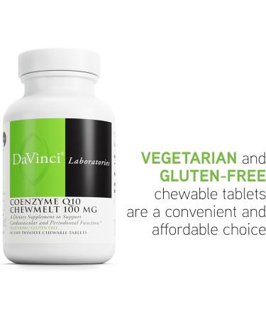 Buy DAVINCI Labs Coenzyme Q10 Chewmelt 100mg - Chewable Tablets for Liver Brain & Heart Health Support with Vitamin E - 60 Count - Buy Online on GoSupps.com