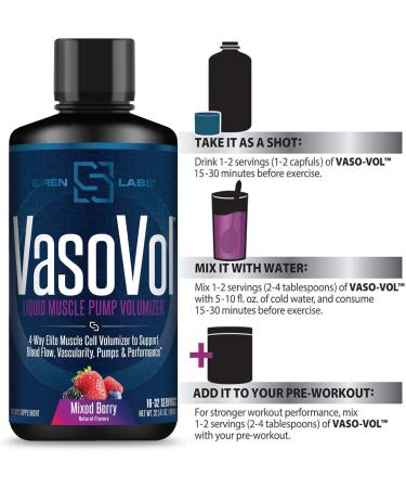 Siren Labs D1-T Strength Monster Muscle (120 Capsules) & Siren Labs Vaso-VOL Liquid Muscle Pump Volumizer (Mixed Berry) - Buy Online on GoSupps.com