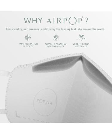 AIRPOP Unisex Kids Face Mask 4 Pack - White | International Shipping Available - Buy Online on GoSupps.com