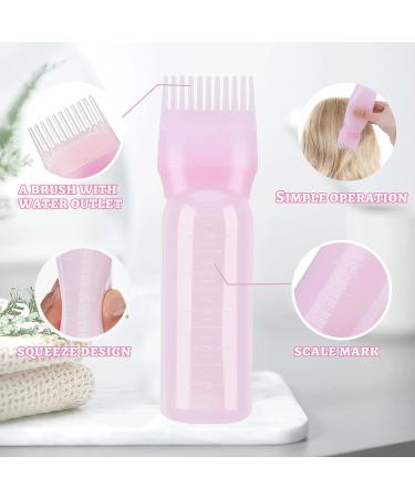 2pcs Pink Root Comb & Oil Applicator Bottle for Hair Treatment at Home - Buy Online on GoSupps.com