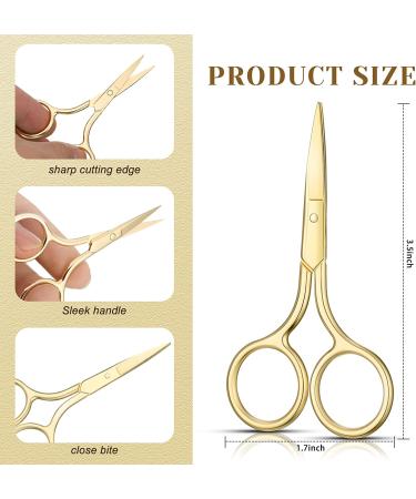 5-Piece Stainless Steel Nose Hair Scissor Set for Facial Grooming - Small Straight Tip Beauty Scissors for Hair, Mustache, Beard, and Eyebrow Trimming (Gold) - Buy Online on GoSupps.com