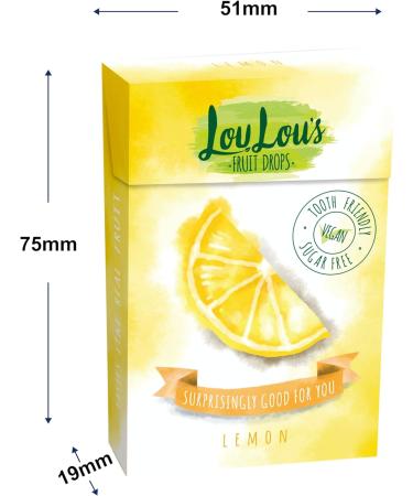 Lou Lou's - Lemon Fruit Drops Sugar Free Vegan No Artificial Sweeteners All Natural Ingredients High in Vitamin C and Made with Real Fruit 36.5g Box - Buy Online on GoSupps.com