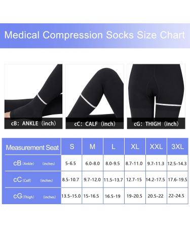 Shop Evolyline 20-30MMHG Medical Compression Tights for Women & Men - Class II Support Stockings for Varicose Veins Edema & Pregnancy - Open Toe Black XXL - Buy Online on GoSupps.com