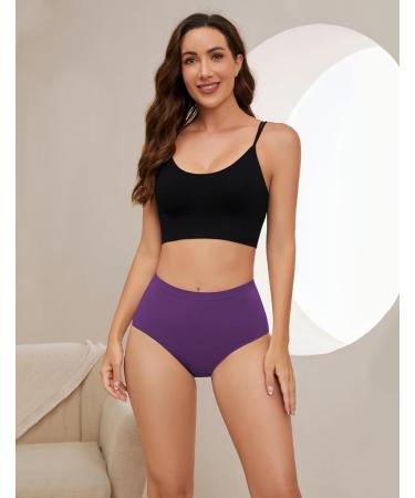 Leovqn Lace Trim Period Pants for Women - Menstrual Underwear Heavy Flow Knickers, Postpartum Briefs - M Purple - Buy Online on GoSupps.com