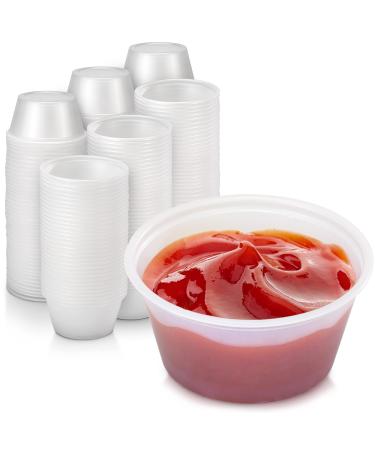 Fit Meal Prep 250 Pack 2 oz BPA Free Plastic Portion Cup - Disposable Jello Shots Sauce Condiment Souffle Dressing Mini Containers, Cups No Lids 2 oz - 250