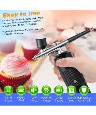 QUR 1 Set Black Oxygen Injector Protable Airbrush for Nails Art Paint Air Compressor Nano Fog Mist Spray Manicure DIY Cake Sprayer - Buy Online on GoSupps.com