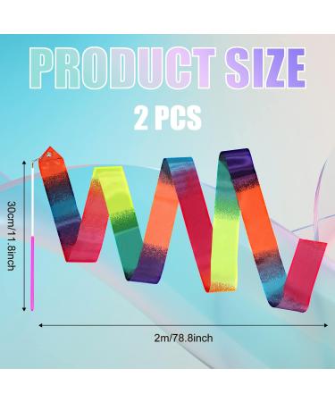 SAVITA Dance Ribbons - 78.7 Inch Gymnastics Ribbon Streamers for Kids & Adults - Twirling Ribbons with Dancer Wand - Perfect for Dancing Training & Birthday Parties - 2pcs - Buy Online on GoSupps.com