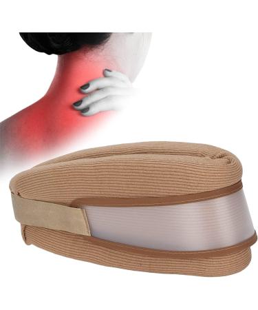 JLASER NOCK SOUND POSSION BACK SACK BANG WITH HALD BANDAGE Soft cervical spine Tractor with PVC fastening belt for neck support sleep (color: brown)