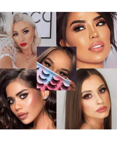BSLVWG False Eyelashes Dramatic Fluffy 6D Mink Lashes Eyelashes Russian Strip Lashes D Curly Natural Wispy Fluffy Lashes Fake Eyelashes 20 Pairs Natural Curly Lashes Thick Fake Eyelashes (4 Styles) - Buy Online on GoSupps.com