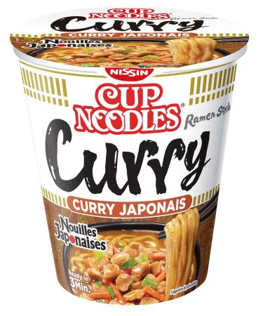 NISSIN Japanese Noodles - Spicy Curry Flavor - 1 box of 8 cups of 67g