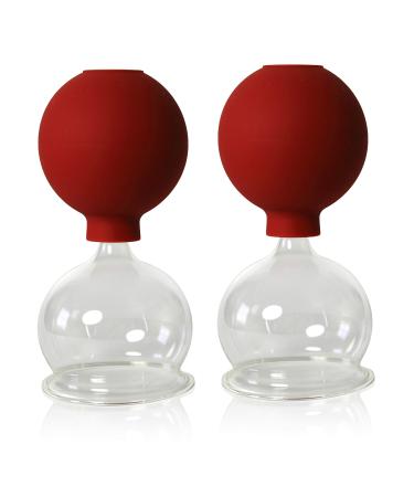 Lauschaer glass cupping glasses with ball 2 pieces 60mm for professional medicine fireless cupping cupping glass cupping glasses  - Buy Online on GoSupps.com