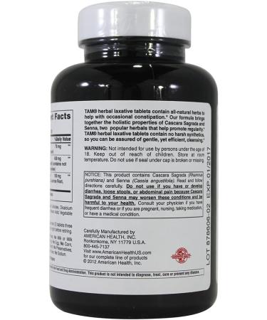 American Health Tam Natural Herb Laxative 250 Tablets - 2 Pack - Buy Online on GoSupps.com