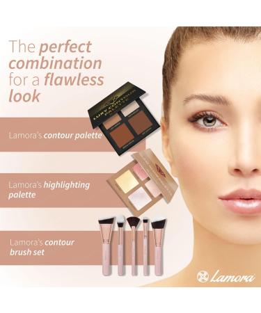 Contour Palette Makeup Powder Kit - With Mirror For Light To Medium Dark Skin - 4 Highly Pigmented Matte Colors For Contouring And Highlighting - Vegan Cruelty Free And Hypoallergenic - Buy Online on GoSupps.com
