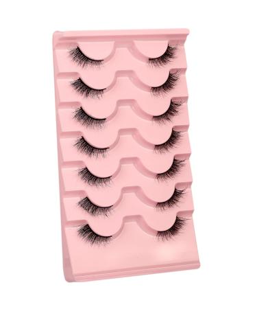 Milllruez 8D Fluffy Mink Half Lashes - Natural Wispy Cat Eye Style - 7 Pairs Pack - Buy Online on GoSupps.com
